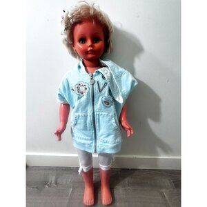 Vintage Regal Doll Blonde Hair Blue Sleepy Sparkly Eyes Girl Doll 11''